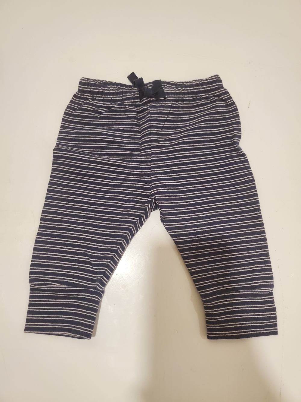 GAP 3-6 Month Navy and White Striped Kids Leggings